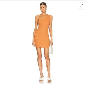 Camila Coelho Ursula Peach One Shoulder Bodycon Dress Revolve Size Small